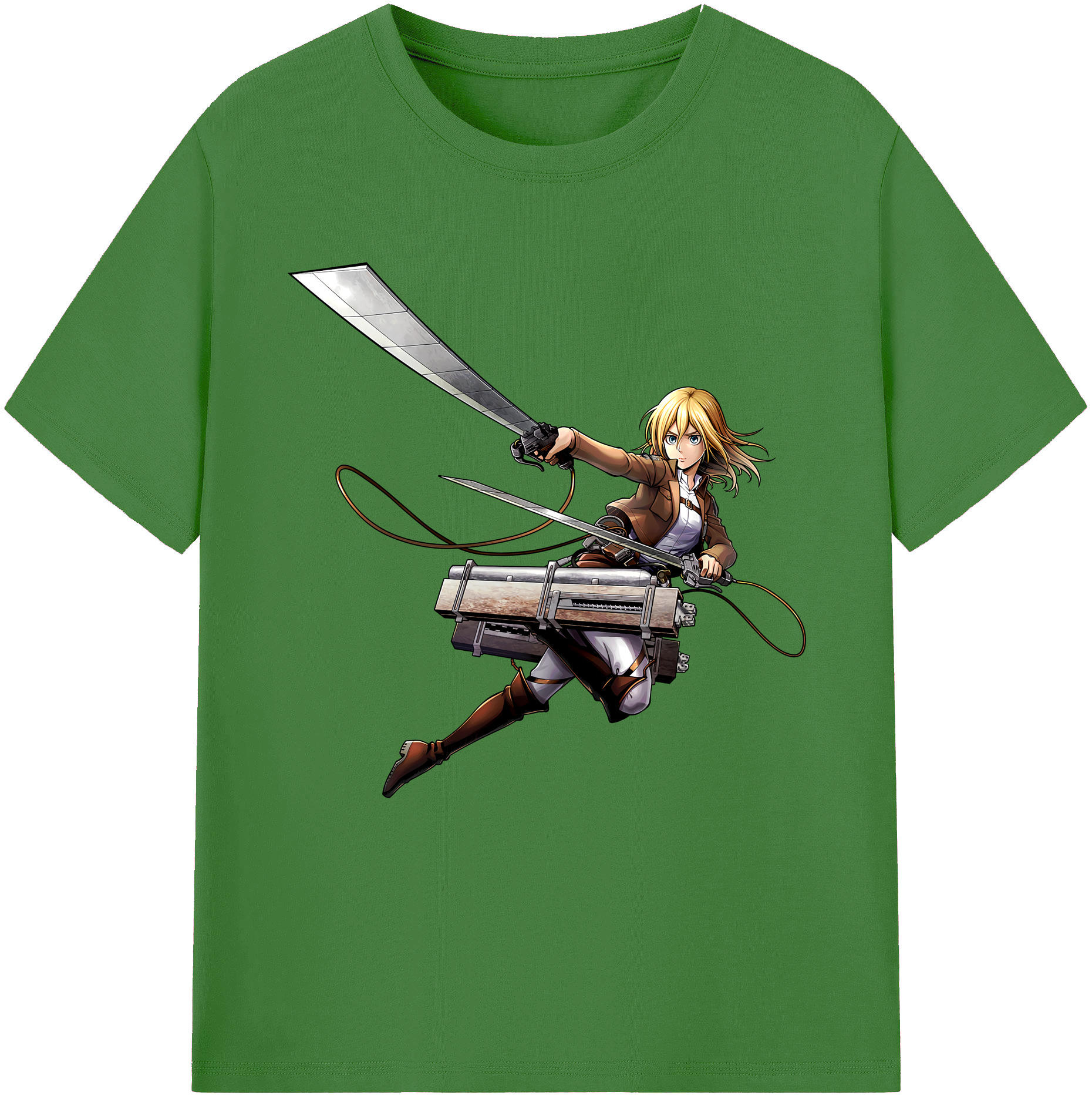 （画像用） 進撃の巨人 クリスタ·レンズ Attack on Titan Christa Lenz レディースカジュアルプリントTシャツ（綿100％）